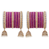 Bridal Jhumki Style Bangle set for two hands by Leshya (Plus Size)