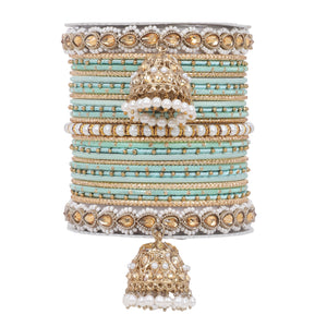 Bridal Jhumki Style Bangle set for two hands by Leshya (Plus Size)
