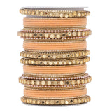 Velvet Bangles set with Golden Mirrorwork Kada