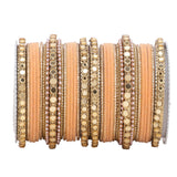 Velvet Bangles set with Golden Mirrorwork Kada