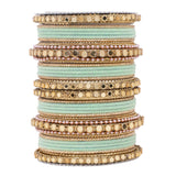 Velvet Bangles set with Golden Mirrorwork Kada