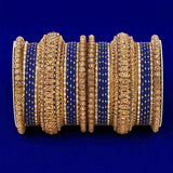 Luxurious Golden dotted and Stone bangle set by Leshya