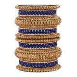 Luxurious Golden dotted and Stone bangle set by Leshya