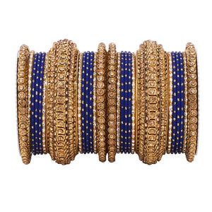 Luxurious Golden dotted and Stone bangle set by Leshya