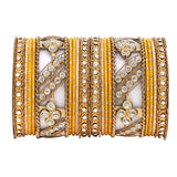 Golden dotted and Stone bangle set by Leshya