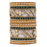 Golden dotted and Stone bangle set by Leshya