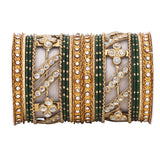 Golden dotted and Stone bangle set by Leshya
