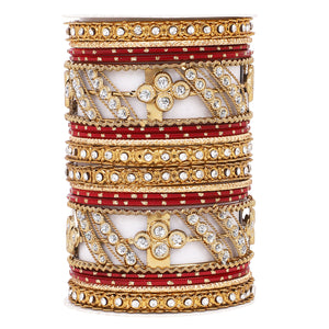 Golden dotted and Stone bangle set by Leshya