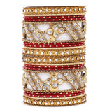 Golden dotted and Stone bangle set by Leshya