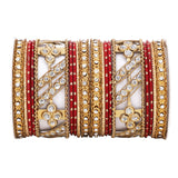 Golden dotted and Stone bangle set by Leshya