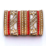 Golden dotted and Stone bangle set by Leshya