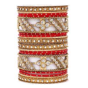 Golden dotted and Stone bangle set by Leshya