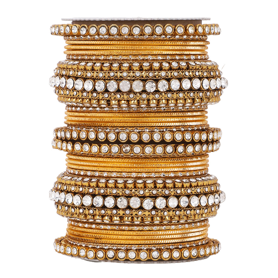 Stone bangle set with shimmer Bangles by Leshya