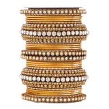 Stone bangle set with shimmer Bangles by Leshya