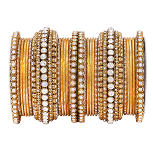 Stone bangle set with shimmer Bangles by Leshya