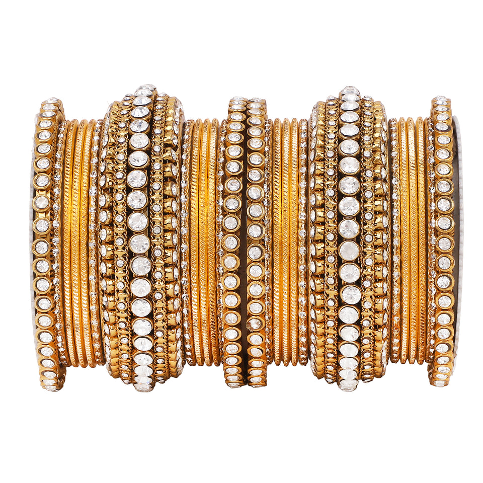 Stone bangle set with shimmer Bangles by Leshya