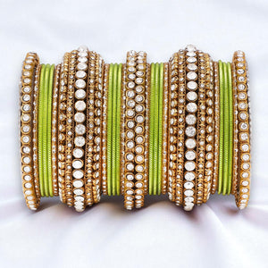 Stone bangle set with shimmer Bangles by Leshya