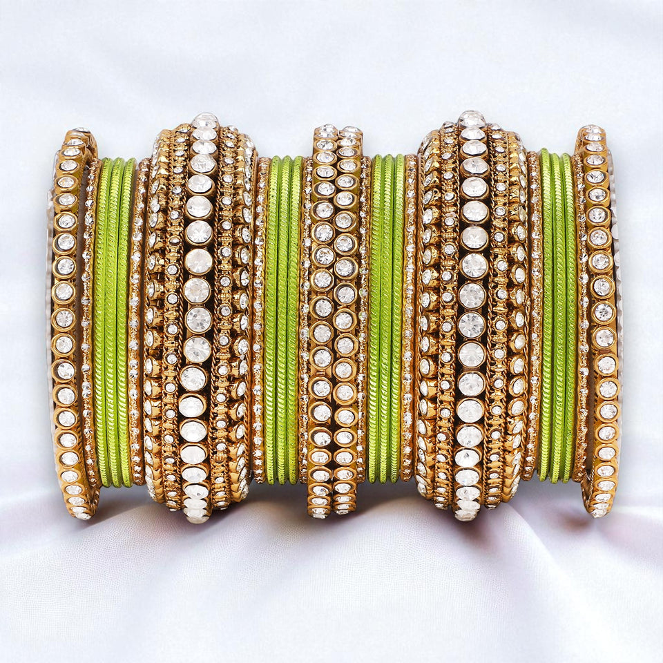 Stone bangle set with shimmer Bangles by Leshya