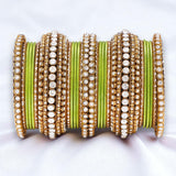 Stone bangle set with shimmer Bangles by Leshya