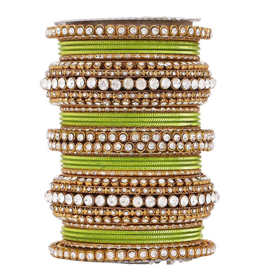 Stone bangle set with shimmer Bangles by Leshya