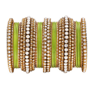 Stone bangle set with shimmer Bangles by Leshya