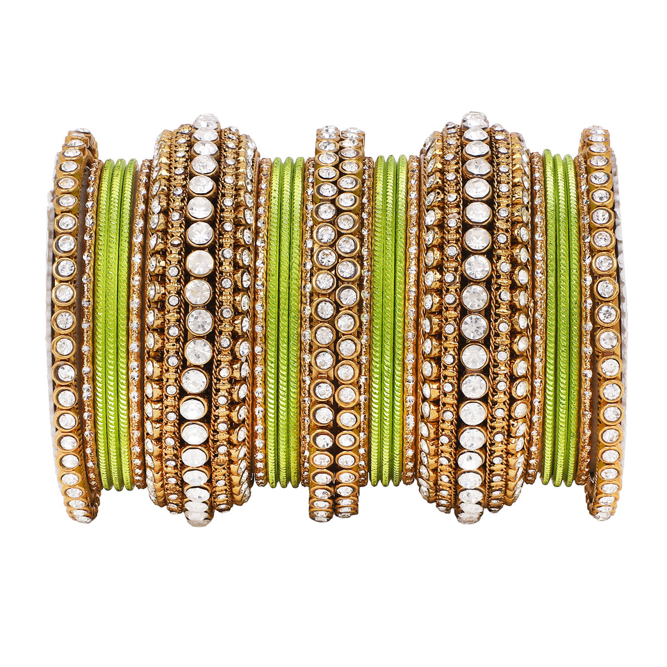 Stone bangle set with shimmer Bangles by Leshya