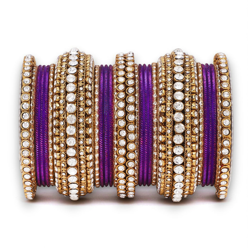 Stone bangle set with shimmer Bangles by Leshya