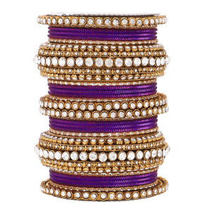 Stone bangle set with shimmer Bangles by Leshya