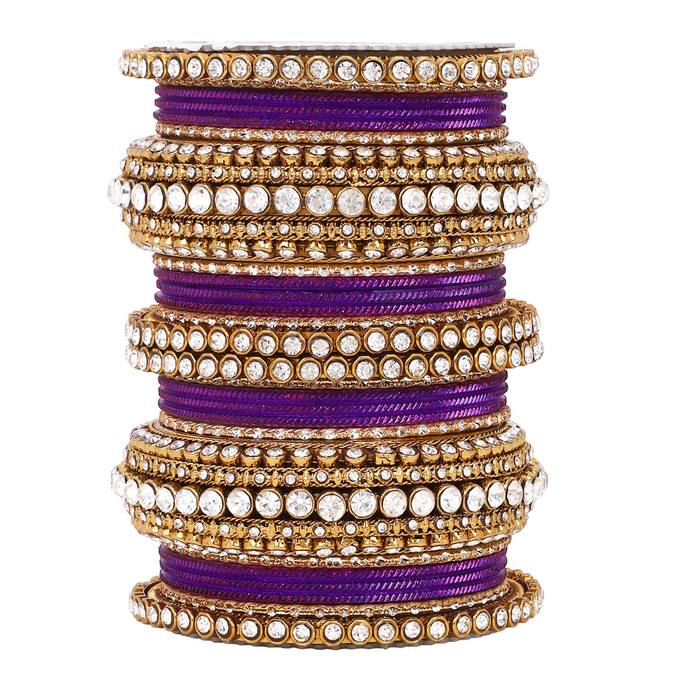 Stone bangle set with shimmer Bangles by Leshya