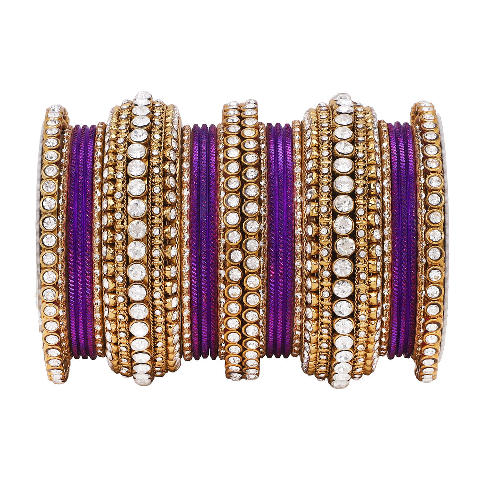 Stone bangle set with shimmer Bangles by Leshya
