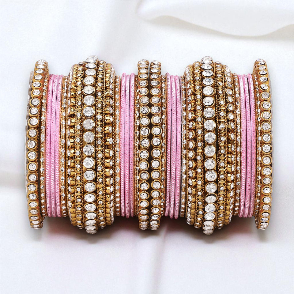 Stone bangle set with shimmer Bangles by Leshya