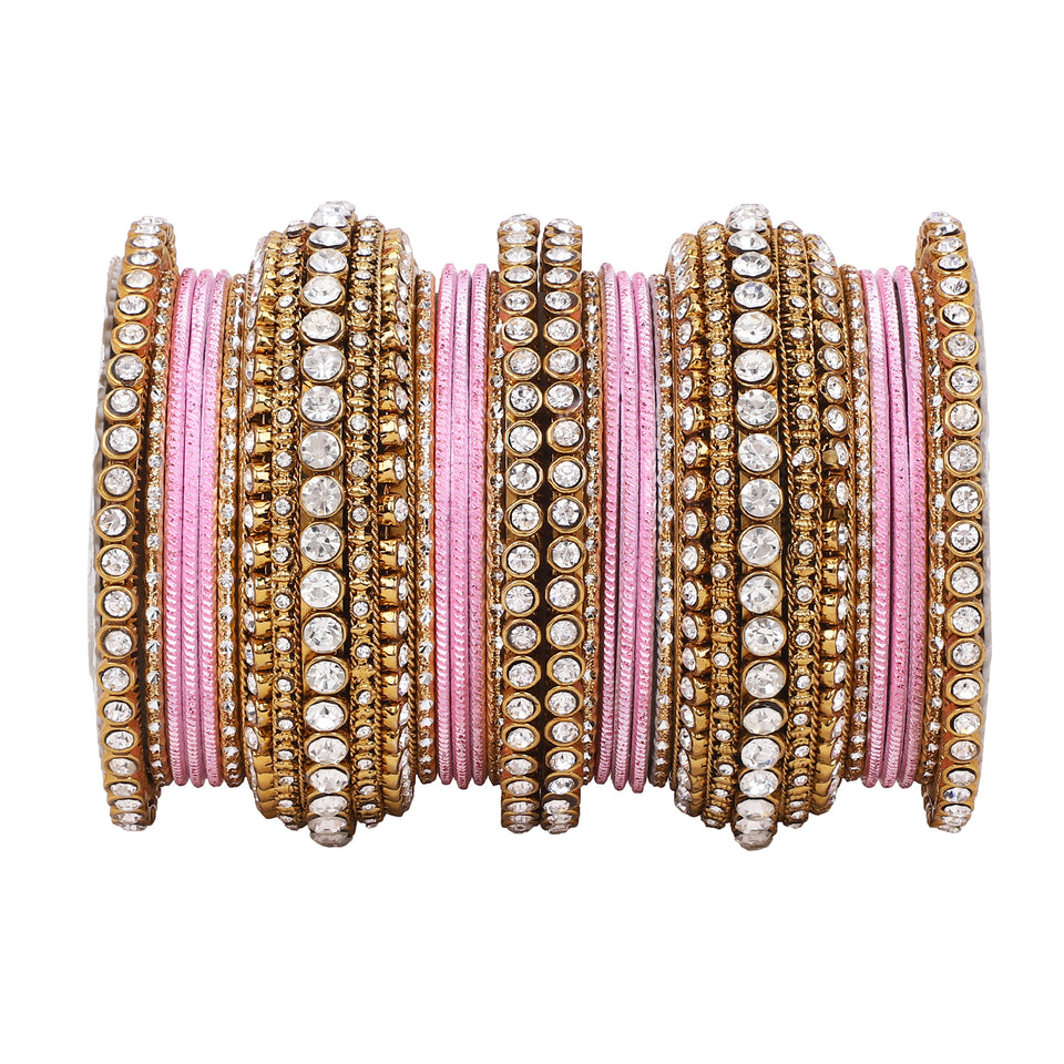 Stone bangle set with shimmer Bangles by Leshya