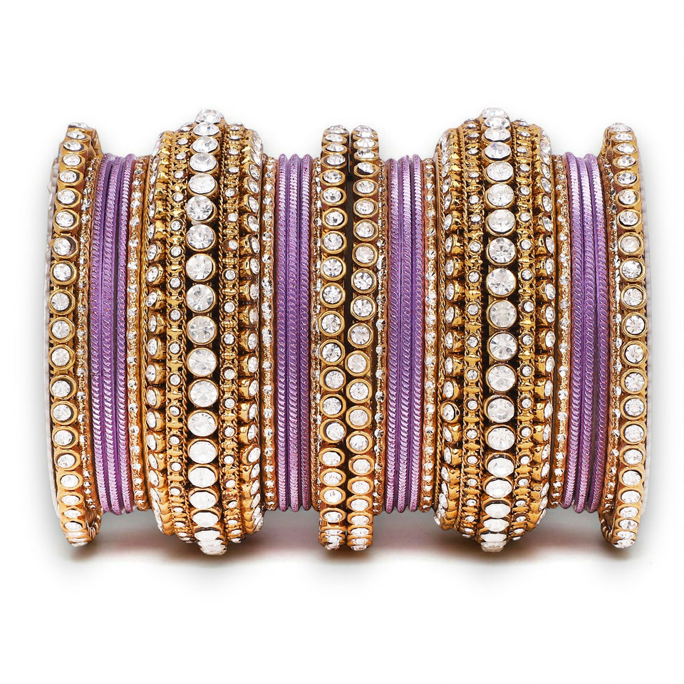 Stone bangle set with shimmer Bangles by Leshya