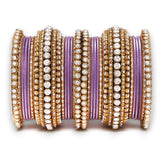 Stone bangle set with shimmer Bangles by Leshya
