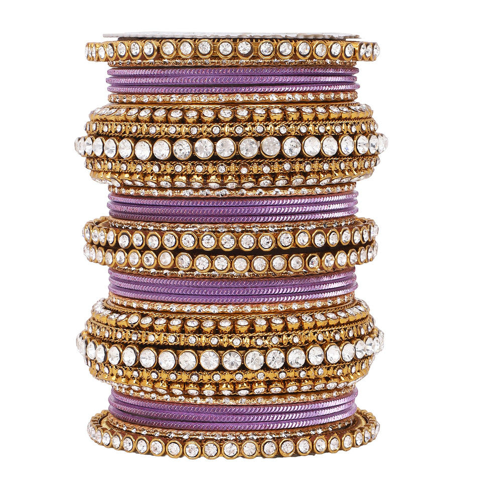 Stone bangle set with shimmer Bangles by Leshya