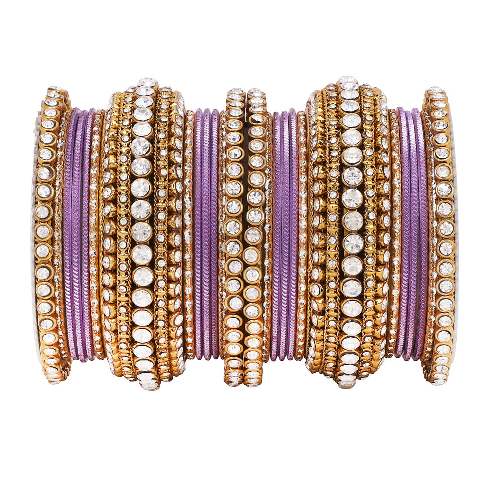 Stone bangle set with shimmer Bangles by Leshya