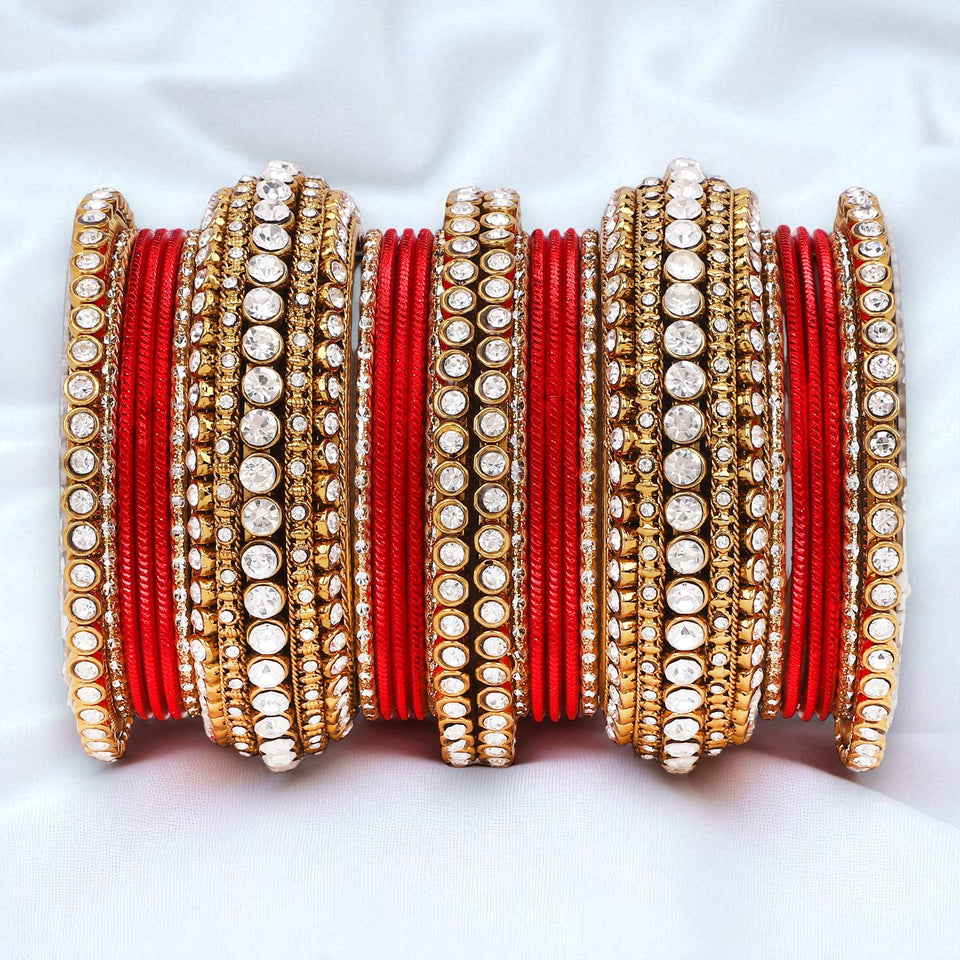 Stone bangle set with shimmer Bangles by Leshya