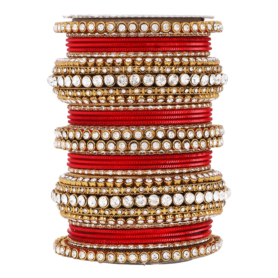 Stone bangle set with shimmer Bangles by Leshya