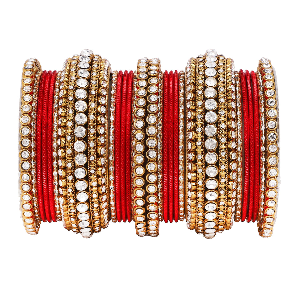 Stone bangle set with shimmer Bangles by Leshya