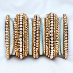 Stone bangle set with shimmer Bangles by Leshya