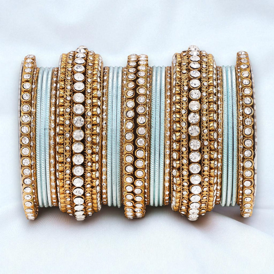 Stone bangle set with shimmer Bangles by Leshya