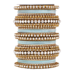 Stone bangle set with shimmer Bangles by Leshya