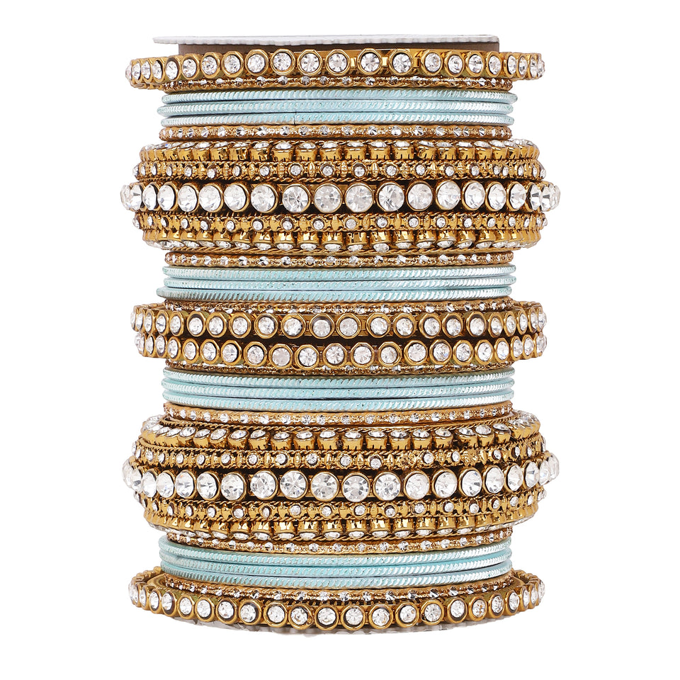 Stone bangle set with shimmer Bangles by Leshya