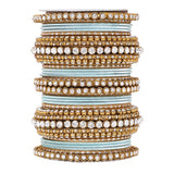 Stone bangle set with shimmer Bangles by Leshya