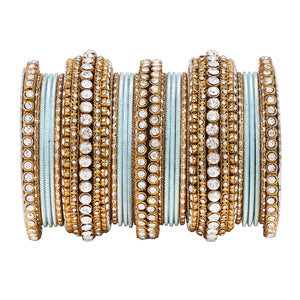 Stone bangle set with shimmer Bangles by Leshya