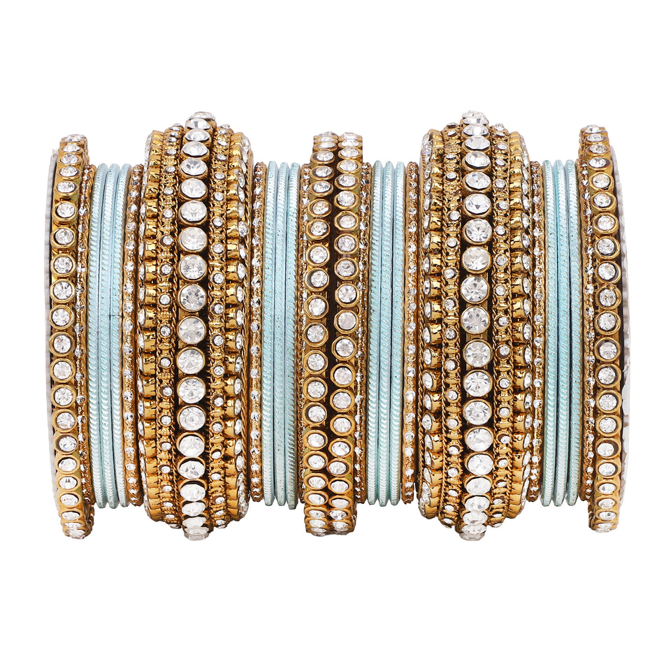 Stone bangle set with shimmer Bangles by Leshya