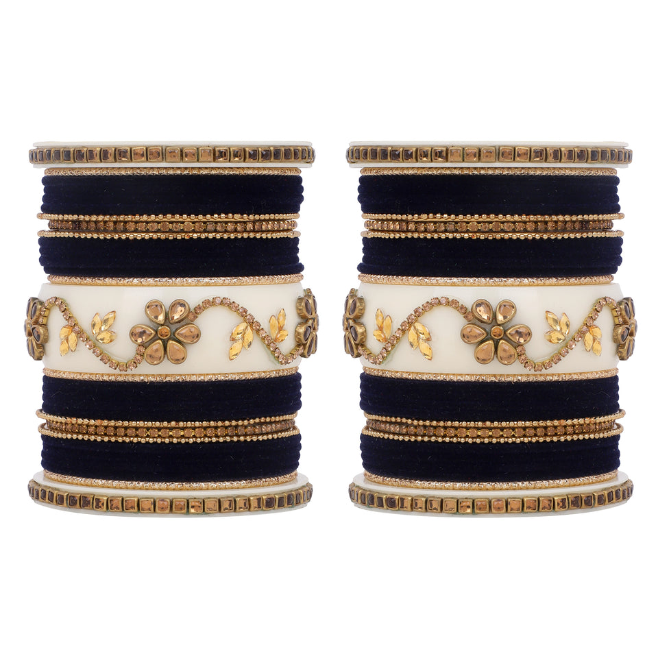 Bridal Bangle set with Velvet bangles