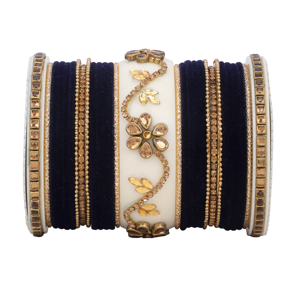 Bridal Bangle set with Velvet bangles