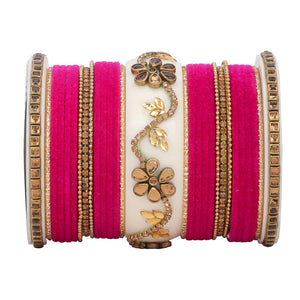 Bridal Bangle set with Velvet bangles