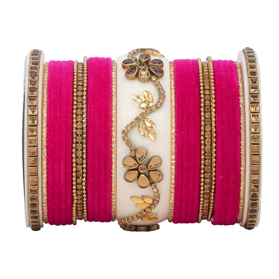 Bridal Bangle set with Velvet bangles